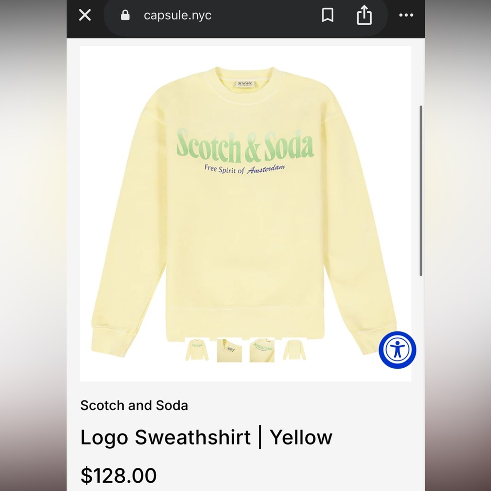 Scotch & Soda Yellow Logo Sweatshirt